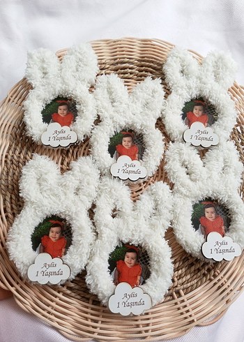 resimli pofuduk tavşan konsept magnet - Görsel 10