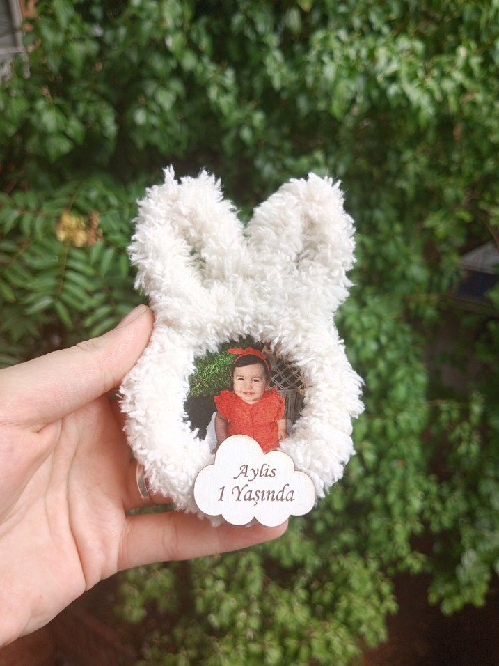 resimli pofuduk tavşan konsept magnet - Görsel 2