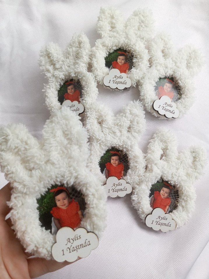 resimli pofuduk tavşan konsept magnet - Görsel 5