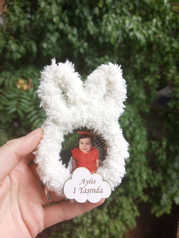 resimli pofuduk tavşan konsept magnet - Görsel 4