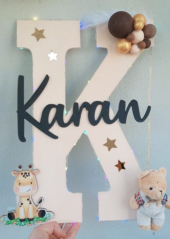 Renkli ışıklı Ahşap Baş Harf Dekor - Görsel 11