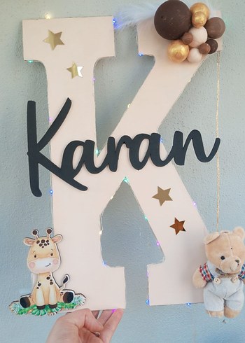 Renkli ışıklı Ahşap Baş Harf Dekor - Görsel 10