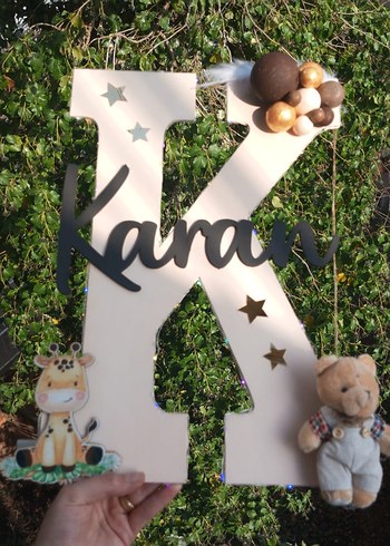 Renkli ışıklı Ahşap Baş Harf Dekor - Görsel 8