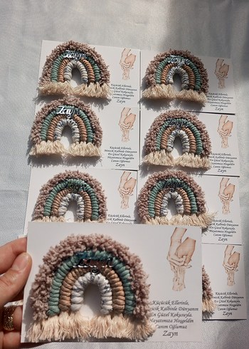 makrome gökkuşağı magnet / anahtarlık/ set - Görsel 4