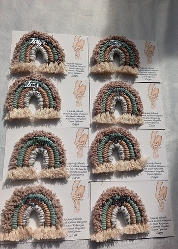 makrome gökkuşağı magnet / anahtarlık/ set - Görsel 2