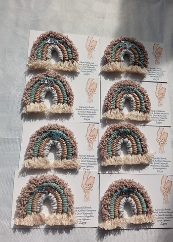 makrome gökkuşağı magnet / anahtarlık/ set - Görsel 3