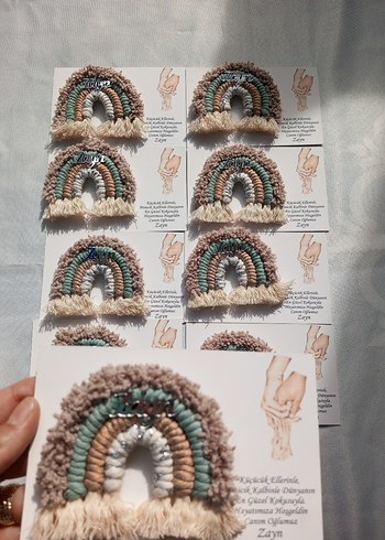 makrome gökkuşağı magnet / anahtarlık/ set - Görsel 5