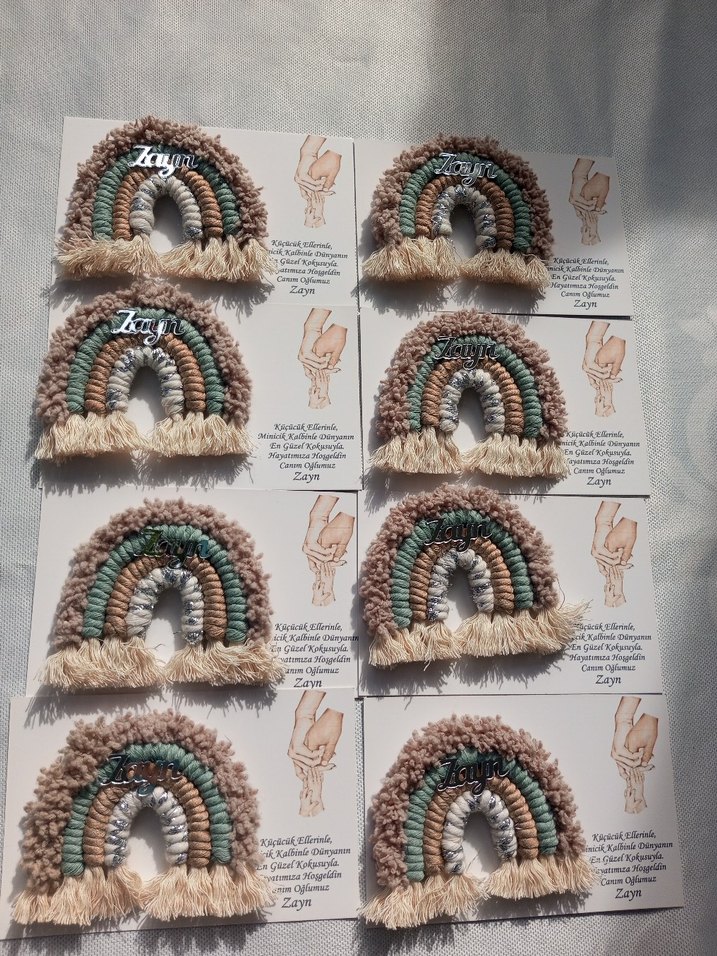 makrome gökkuşağı magnet / anahtarlık/ set - Görsel 2