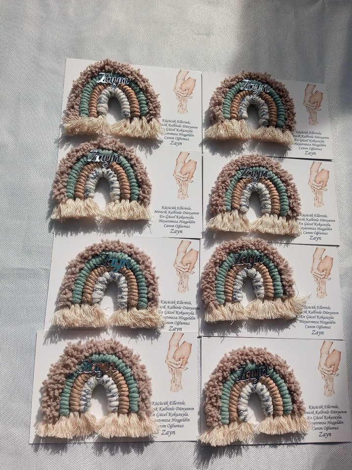 makrome gökkuşağı magnet / anahtarlık/ set - Görsel 3