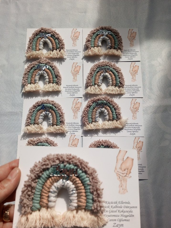 makrome gökkuşağı magnet / anahtarlık/ set - Görsel 5