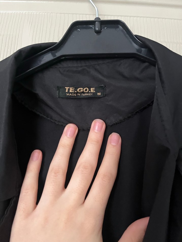 Siyah Kadın Uzun Trençkot Kemerli - Görsel 2