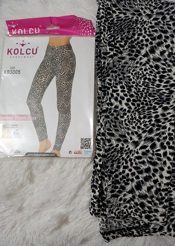 44 Beden Gri leopar Desenli Tayt