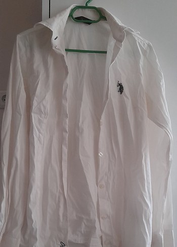 U.S. Polo Assn. Beyaz Kadın Keten Gömlek