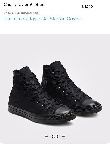Siyah converse  - Görsel 8
