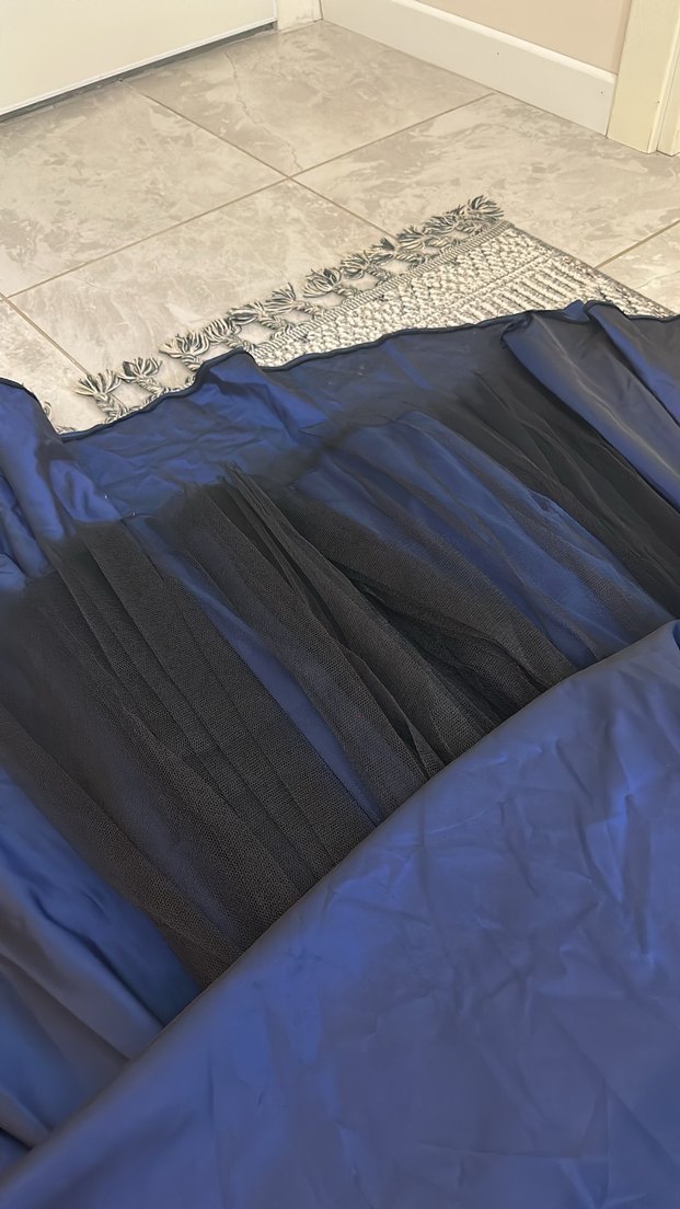 Parlak Lacivert Uzun Abiye Elbise - Görsel 4