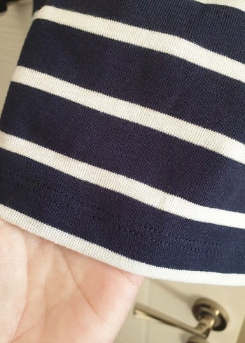 lacivert Beyaz Çizgili bluz - Görsel 3