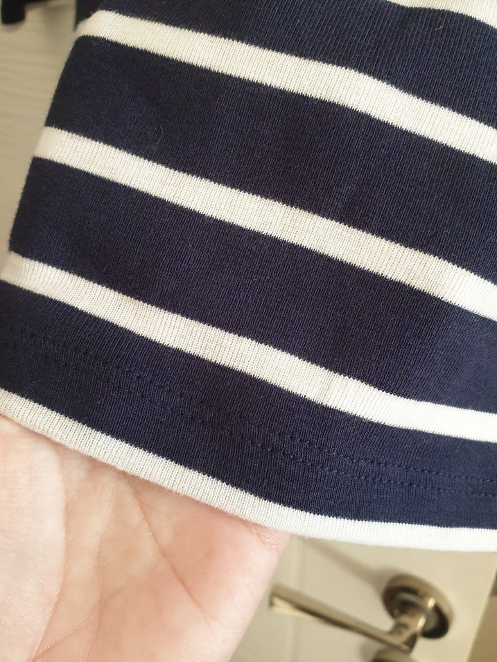 lacivert Beyaz Çizgili bluz - Görsel 3