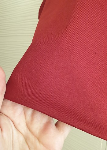 Bordo Sıfır Kol Crop Atlet - Görsel 3