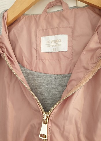 Kadın Pembe Fermuarlı Ceket/yağmurluk - Görsel 2