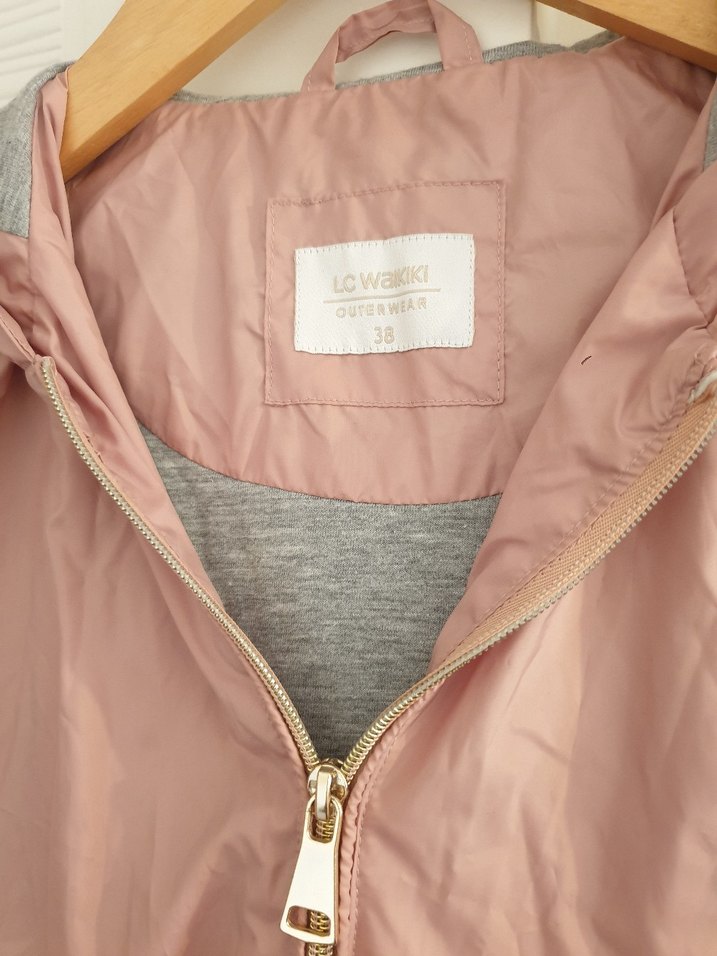 Kadın Pembe Fermuarlı Ceket/yağmurluk - Görsel 2