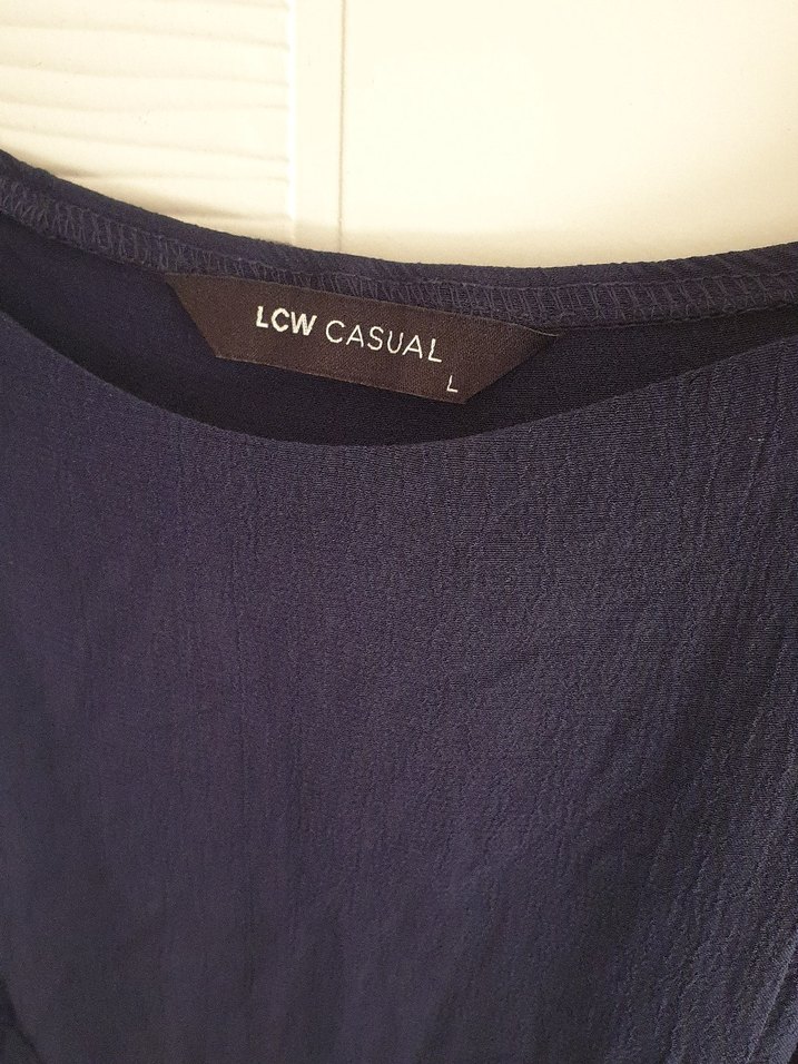 Lacivert Uzun Askılı Kadın Elbise - Görsel 2