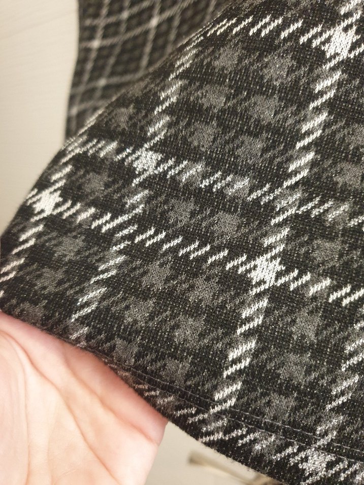 Gri Ekose Desenli Midi etek - Görsel 2