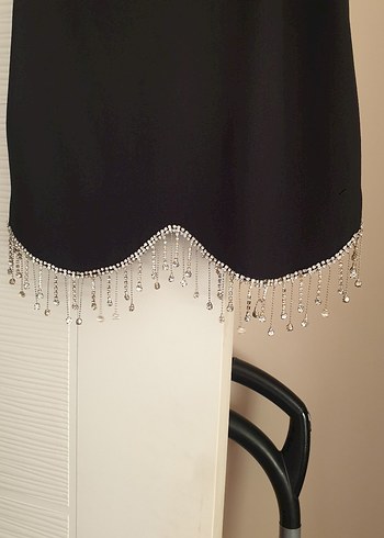 taş Detaylı Siyah Kısa Crop Top - Görsel 3