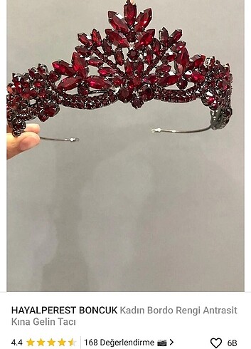 Beden bordo Renk Gelin tacı