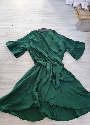 s Beden Yeşil elbise