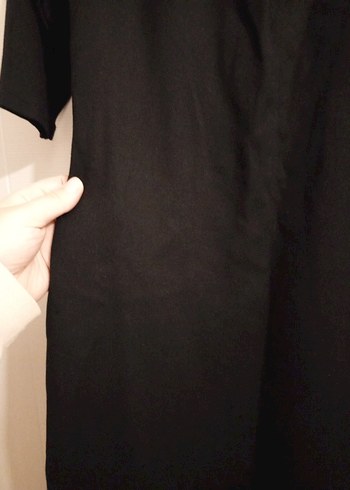 Siyah V Yakalı Midi Kadın Elbise - Görsel 3