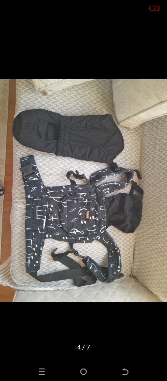 Siyah Nota Desenli Bebek Kanguru - Görsel 4