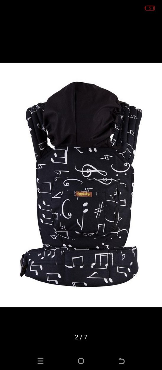 Siyah Nota Desenli Bebek Kanguru - Görsel 2