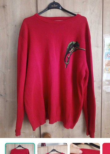 Mango Man Kirmizi Oversize Kazak