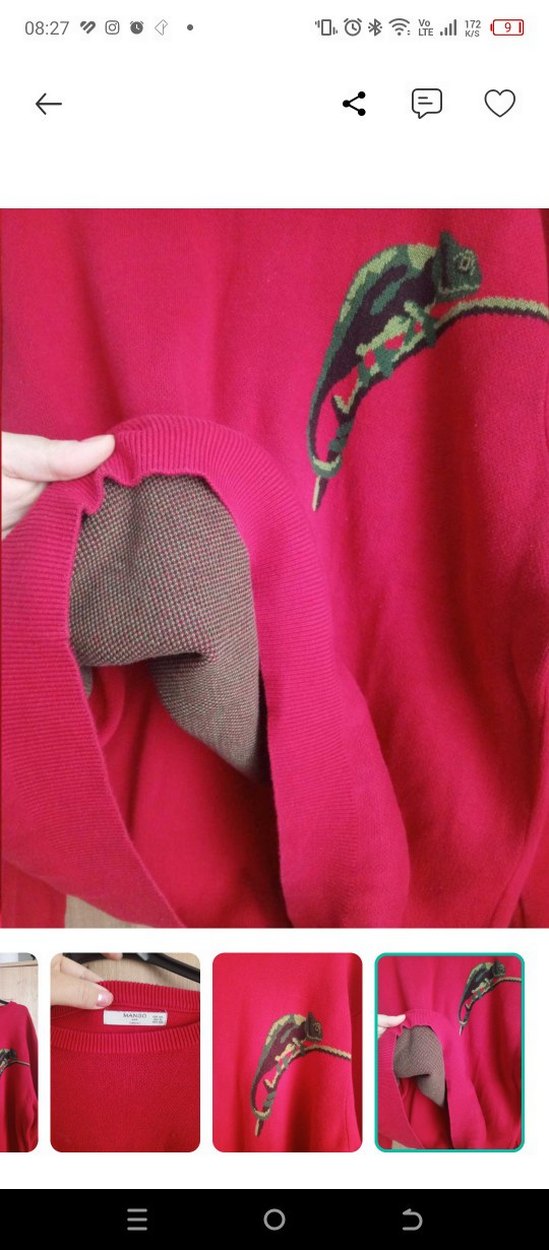 Mango Man Kırmızı Oversize Kazak — görsel 5/5