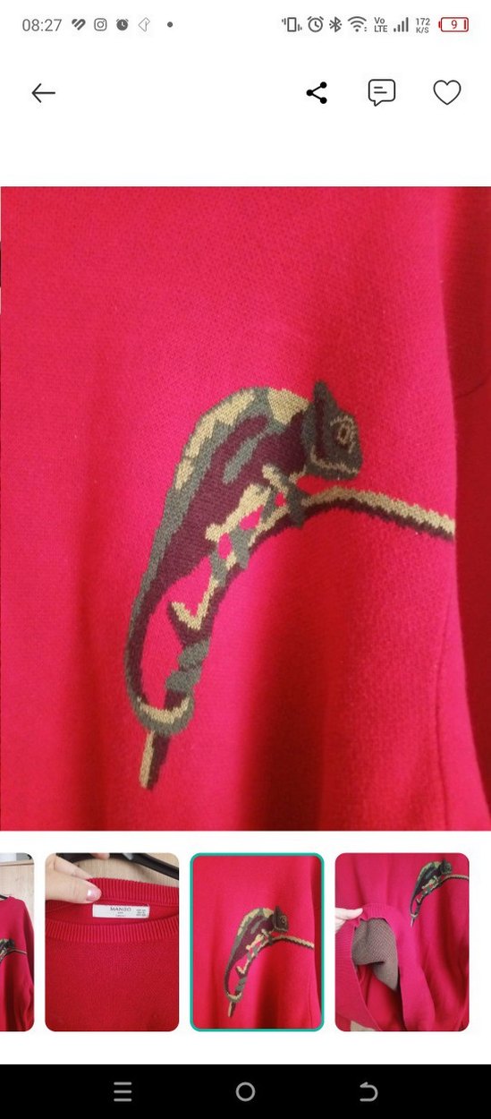 Mango Man Kırmızı Oversize Kazak — görsel 3/5