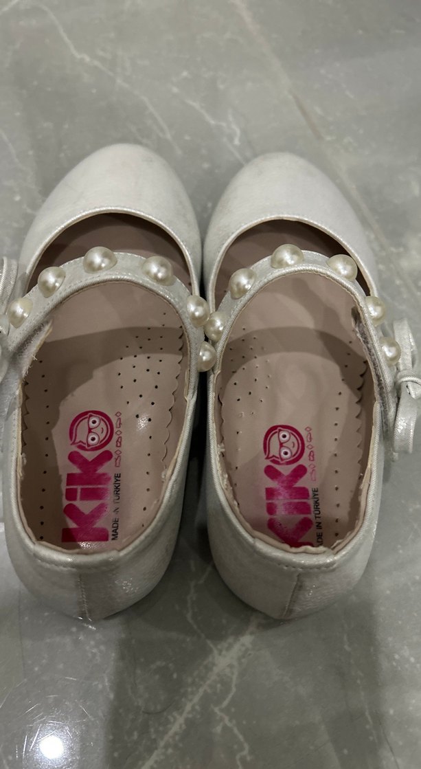 İnci Detaylı Beyaz Kız Çocuk Babet - Görsel 2