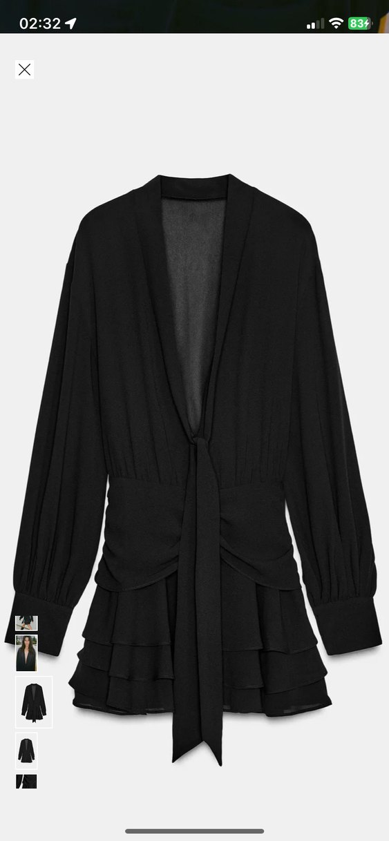 Zara fırfırlı siyah mini elbise - Görsel 3