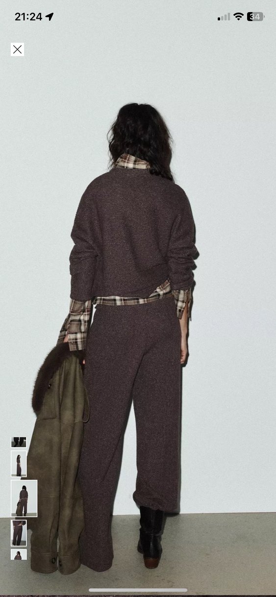 Zara yumuşak triko pantolon - Görsel 4