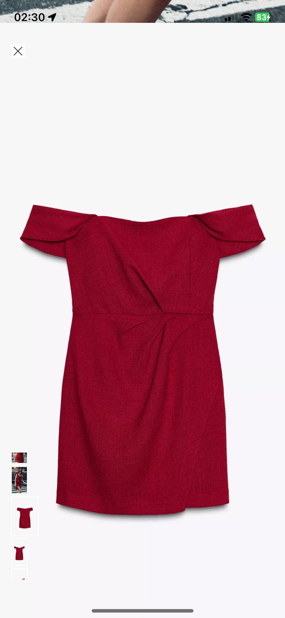 Kırmızı Mini Straplez Kadın Elbise - Görsel 3