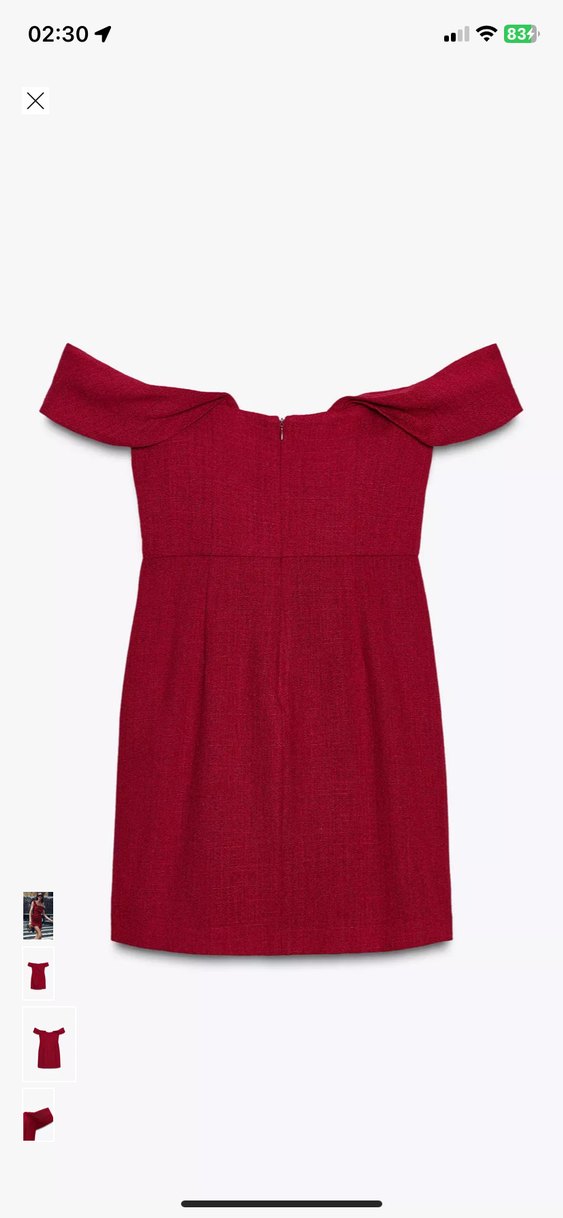 Kırmızı Mini Straplez Kadın Elbise - Görsel 4