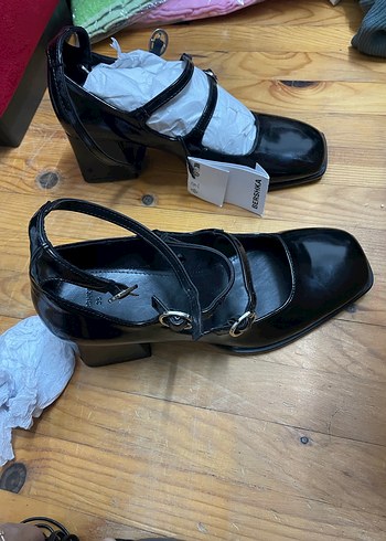 Siyah Blok Topuklu Platform Ayakkabı - Görsel 5