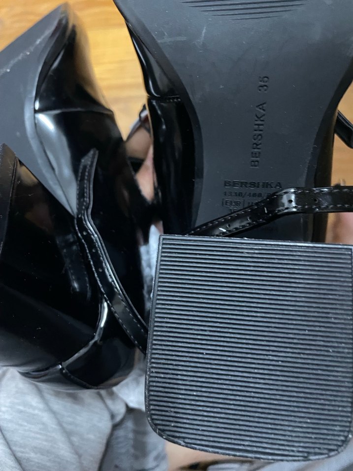 Siyah Blok Topuklu Platform Ayakkabı - Görsel 3