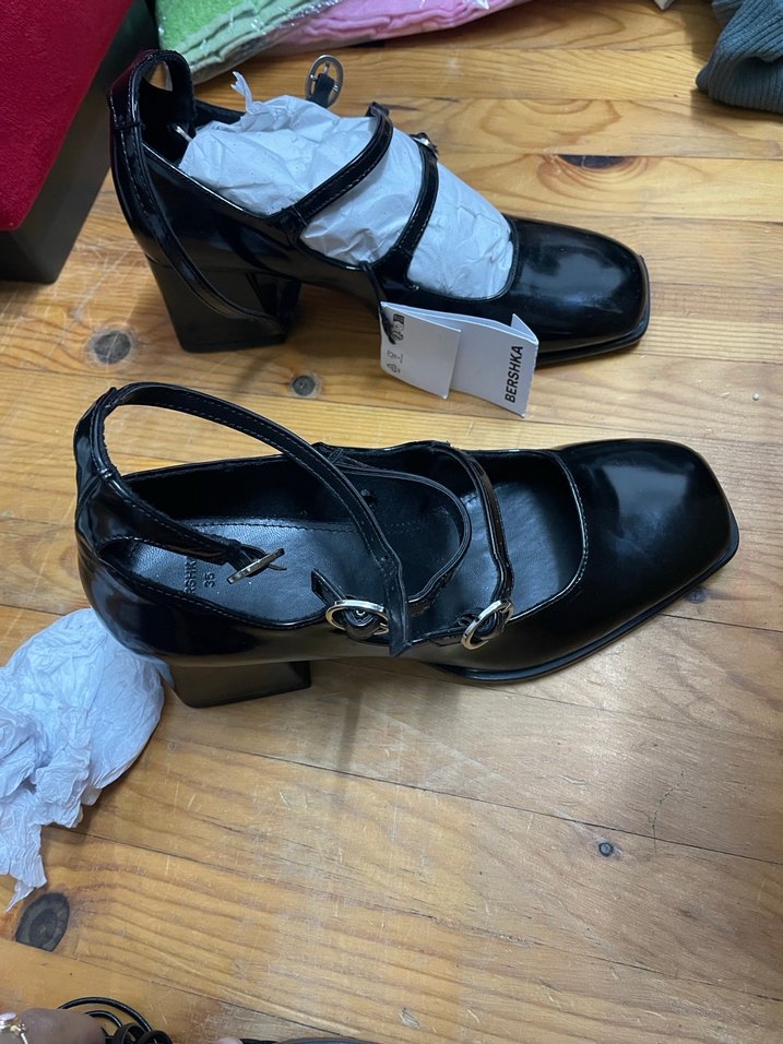 Siyah Blok Topuklu Platform Ayakkabı - Görsel 5