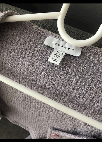 Topshop Gri Triko Uzun Kollu Straplez Kadın Elbise