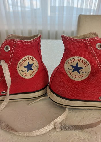 33 Beden kırmızı Renk Converse Kırmızı Elastik Bağcıklı Kız Çocuk Spor Ayakkabı
