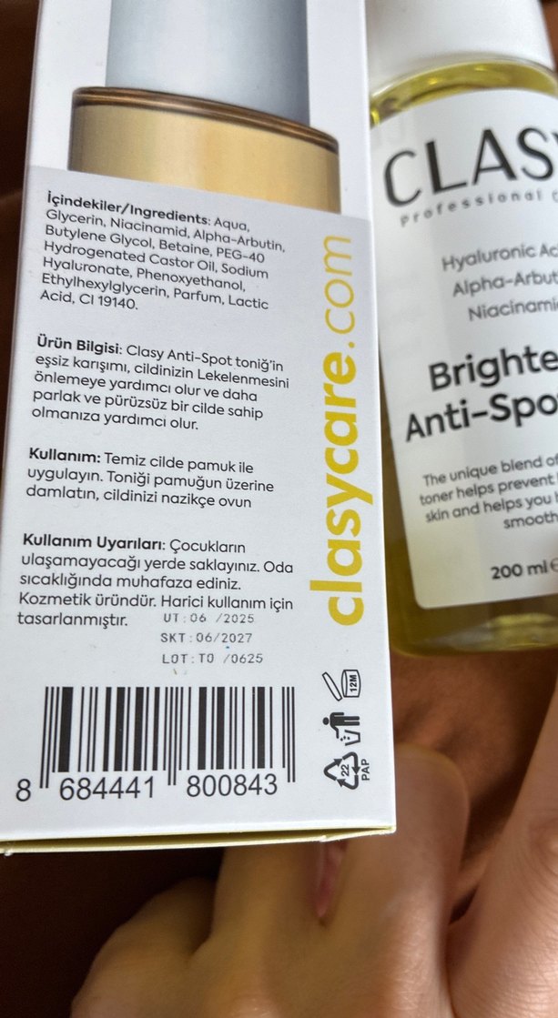 CLASY Aydınlatıcı Leke Karşıtı Tonik 200ml - Görsel 2