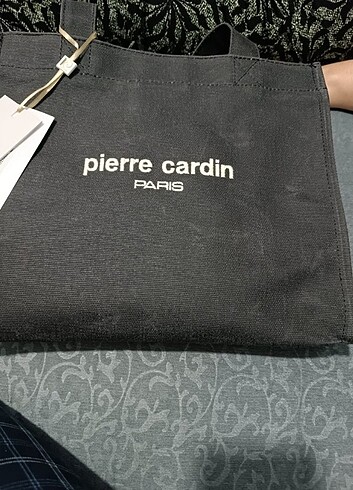 m Beden Pierre Cardin kanvas siyah çanta 