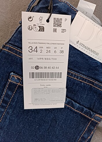 34 Beden Stradivarius D98 Jean pantolon 