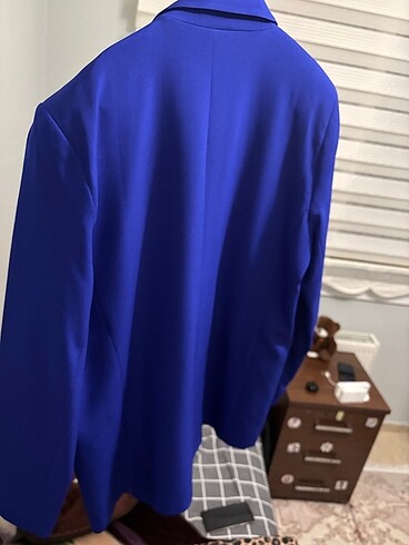l Beden Mavi blazer ceket kadın