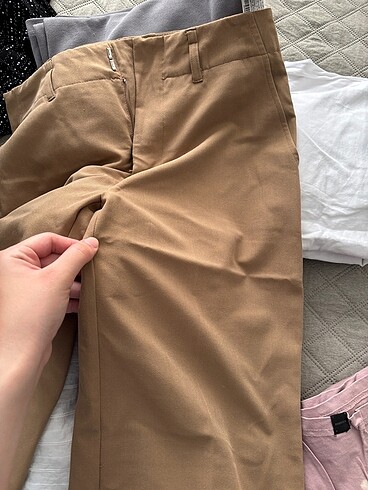 36 Beden camel Renk Stradivarius camel kahverengi renk kumaş pantolon